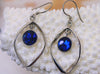 Mystic Azure -Blue Australian Black Opal Solid Earrings (Silver 925)