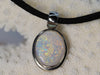 Aurora Spectrum -Green-Yellow-Red Australian White Opal Solid Pendant (Silver 925)