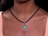 Meadow Mirage -Blue-Green Australian Dark Opal Solid Pendant (Silver 925)
